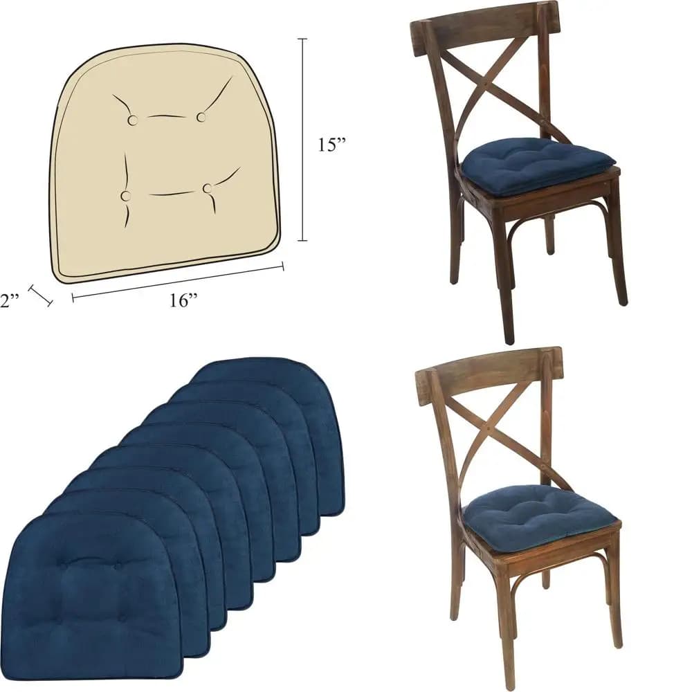 Cuscini per sedie a forma di U antiscivolo, assemblati negli Stati Uniti, ideali per sala da pranzo e cucina, 15x16