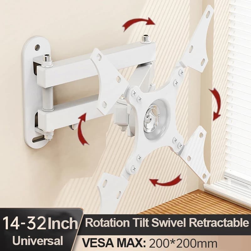 20 ° Wall Mount Bracket for Tilt TV 360 ° Wheeled Support Universal TV Supports for 10-32 inch flat screen Halloween LED LCD monitor