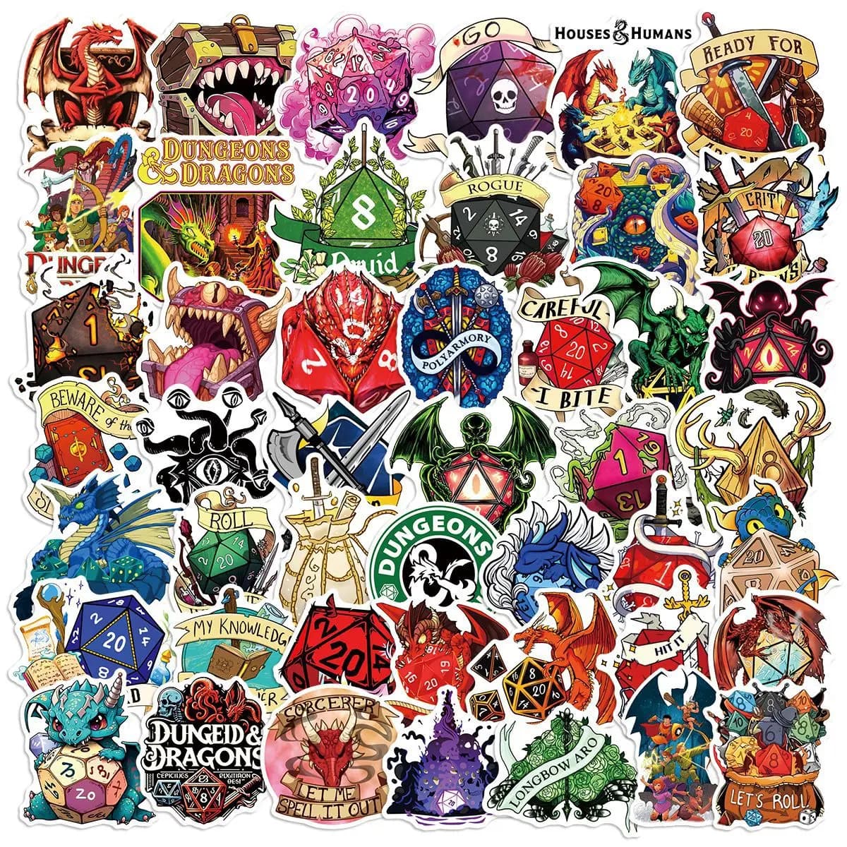 10/50PCS Gioco Dungeons Draghi Adesivi Cool Cartoon Graffiti Adesivo Decorativo Graffiti Adesivo Giocattoli per Chitarra Bici Regalo per bambini