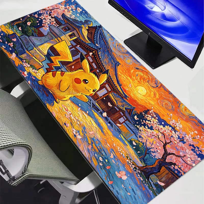 Tappetini per mouse Accessori da gioco Tappetino per tastiera del computer specifico per giochi e-sport Tappetino per mouse Pikachu Gengar Cherry Blossom