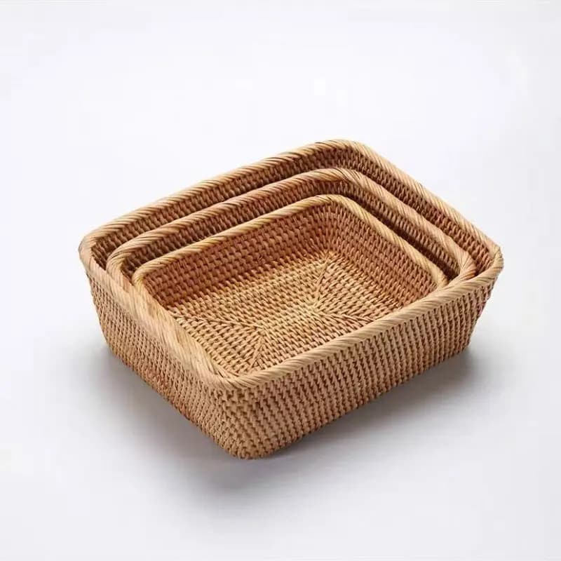 Vietnamese rattan fruit plate hand-woven storage basket household fruit bread basket snack dried fruit plate storage basket