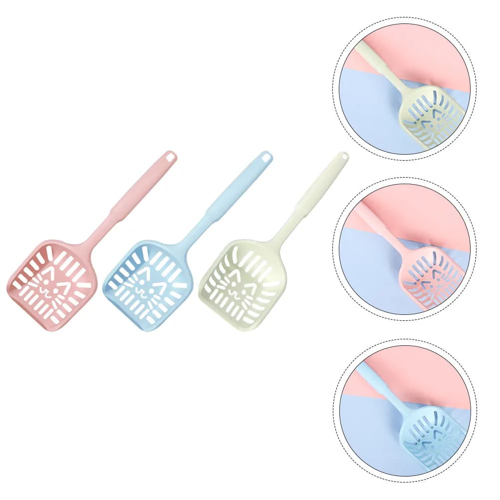 Set di 3 Palette per Lettiera per Gatti con Fori Filtranti di Diverse Dimensioni, Facili da Pulire, Riutilizzabili, in Robusto PP