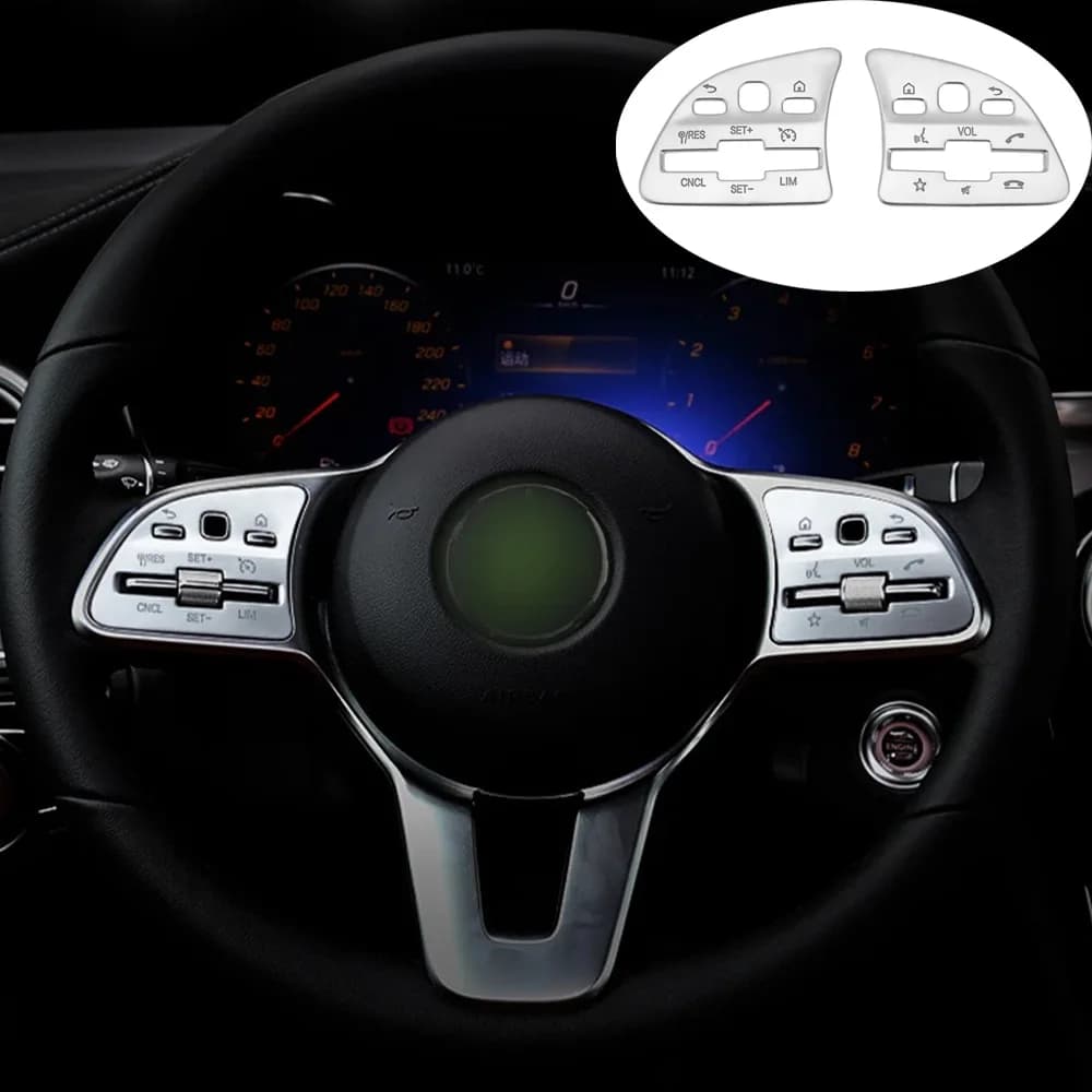 Auto Volante Pulsante Adesivo Trim Copertura Misura Per Mercedes Benz ABCE Classe GLA GLB CLA W177 W247 W205 W213 H247 X247 C118