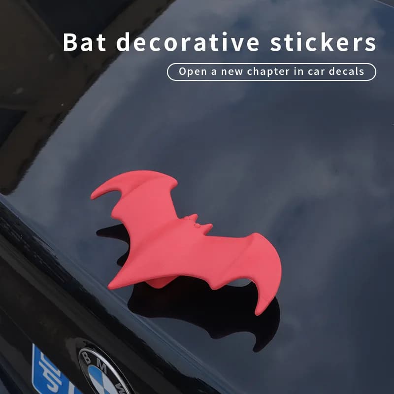 Universal 3D Bat Rear Spoiler Decor Sticker Self-adhesive Stereo Helmet Roof Wing Ornament Car Motorcycle Exterior Accessories