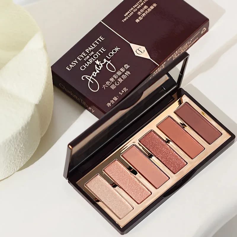 Palette Ombretti Portatile CT di Lusso alla Moda, 6 Colori, 8.2g, Facile da Applicare, Finitura Opaca e Perlata, Serie Colori Naturali, Trucco Occhi