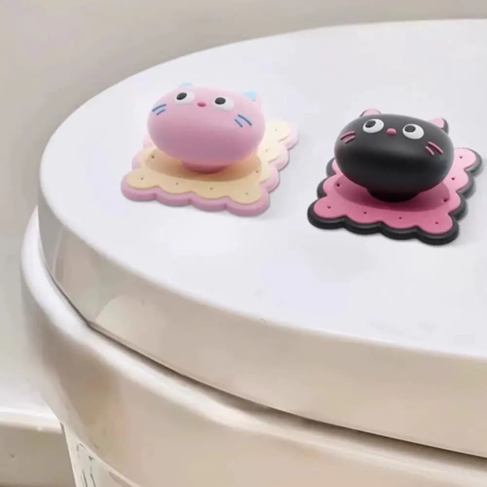 Fermaporta a Forma di Gatto in Silicone PVC, Blocco Anti-Collisione Morbido, Paracolpi Riutilizzabile, Protezione per Maniglia della Porta, Sicuro per Bambini