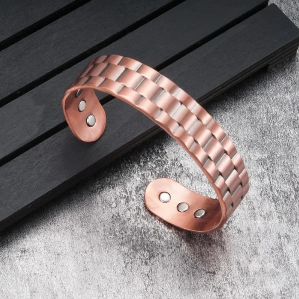Bracciale in rame puro da uomo bracciale magnetico da uomo bracciale energetico per uomo Pulseras Acero Inoxidable Para Mujer Pulsera Hombre