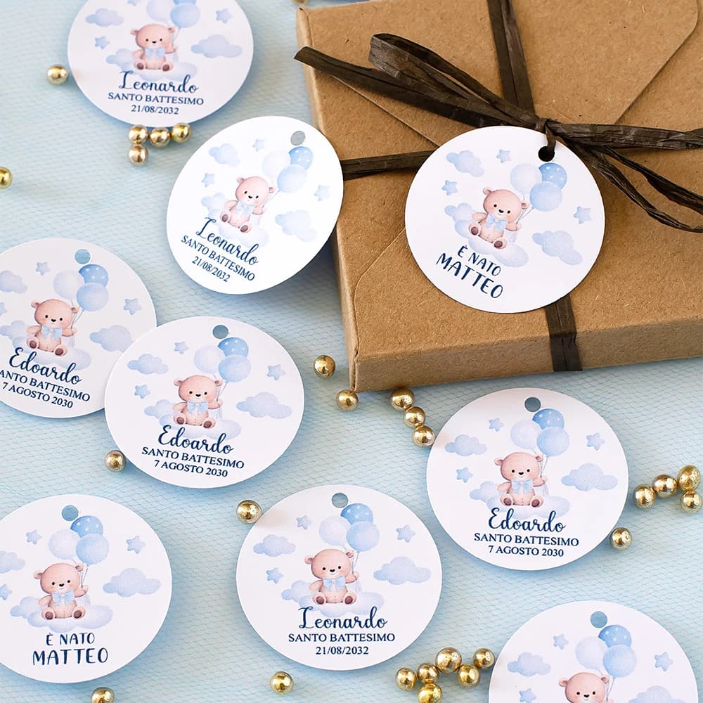 Etichette personalizzate per matrimoni, etichette rotonde con foro, etichette per bomboniere, etichette personalizzate per scatole regalo di compleanno, il tuo logo, 100 pezzi