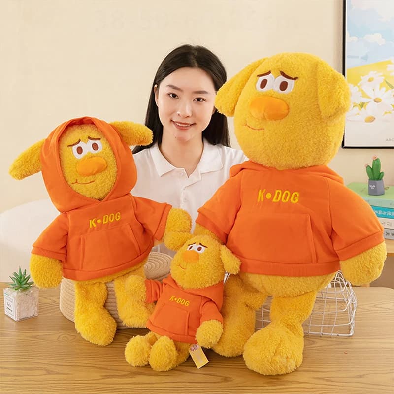Kawaii Hoodie Puppy Plush Toy Hip Hop Dog Stuffed Doll Rapper Mascot Gift for Kids Birthday Xmas Present Cute Filled Animal Toy