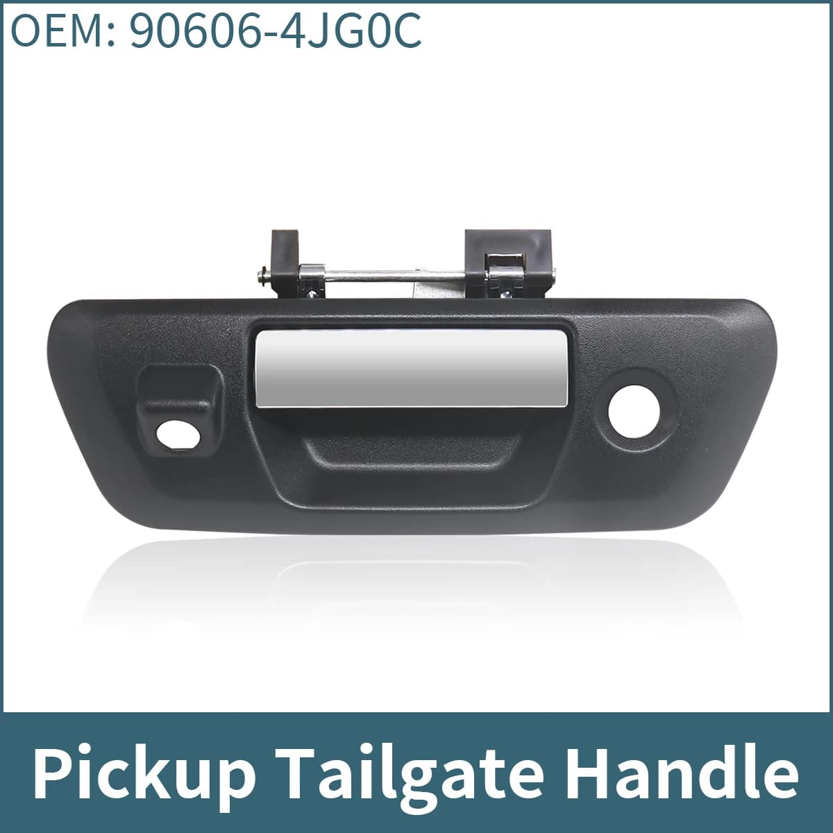 Maniglia del Portellone con Foro per Chiave e Telecamera Argento per Nissan Navara D23 NP300 2015 2016 2017 2018 90606-4JG0C