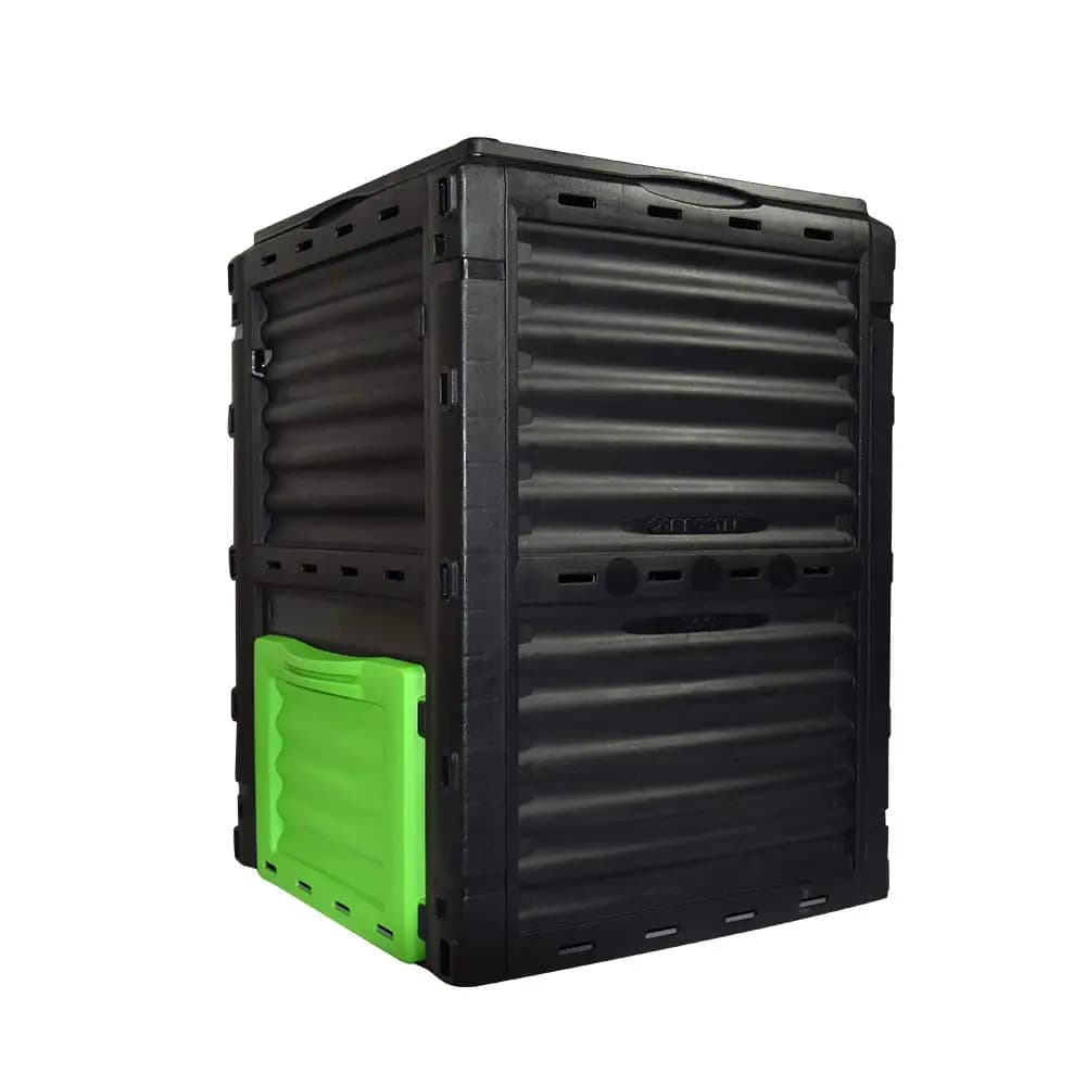 Compostiera da Esterno da 80 Galloni, Convertitore di Rifiuti con Sportello di Facile Accesso, Aerazione Rapida, Fertilizzante Organico, Robusta, Personalizzabile