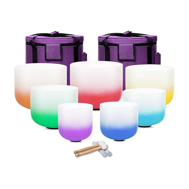 Gradient Crystal Healing Singing Bowl Professional Grade Standard Sound Deep Resonance