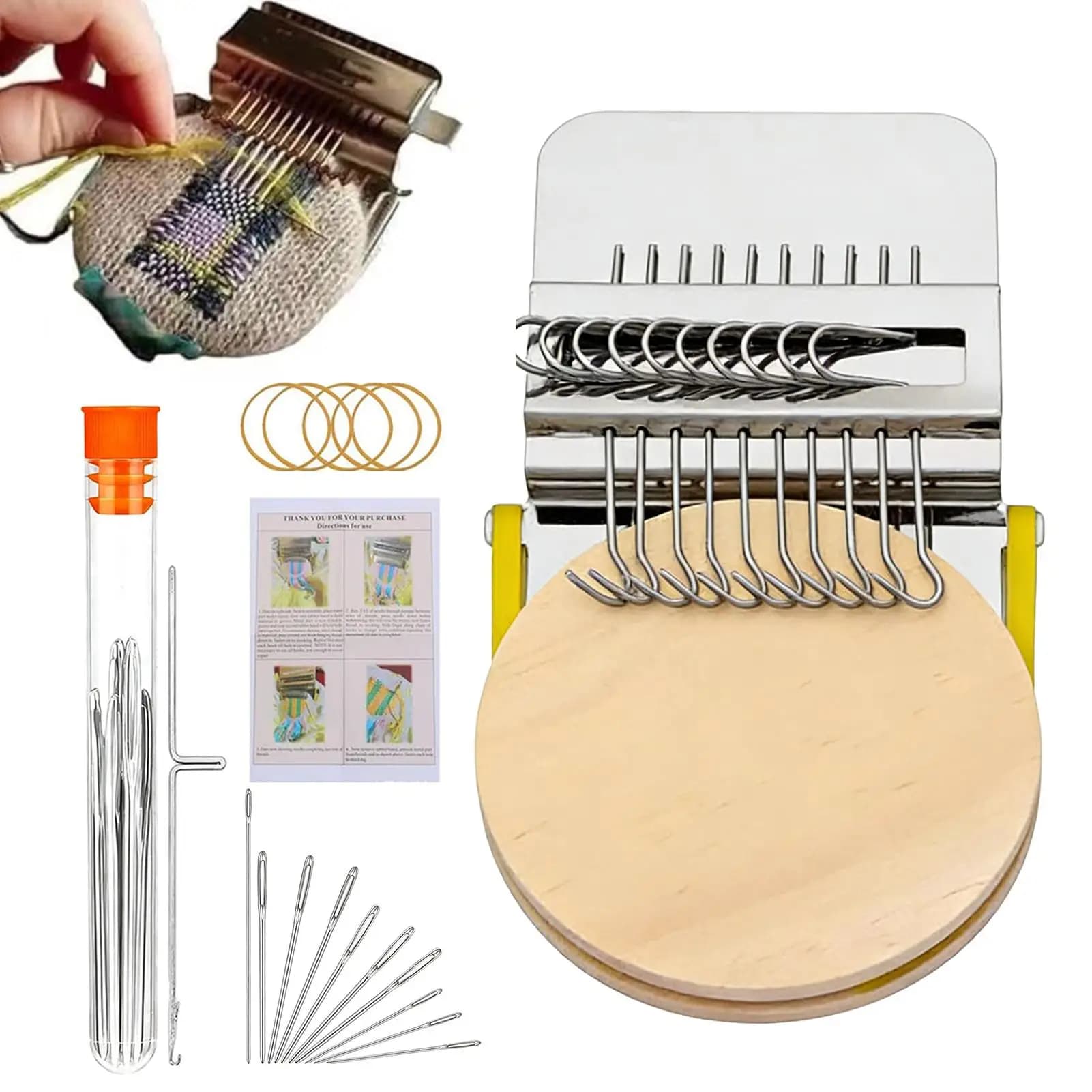 KnitPatchKit Portable Darning Loom For Beginners Holes Repair On Socks Clothes Tool Set Quickly Sewing Repair Accessories