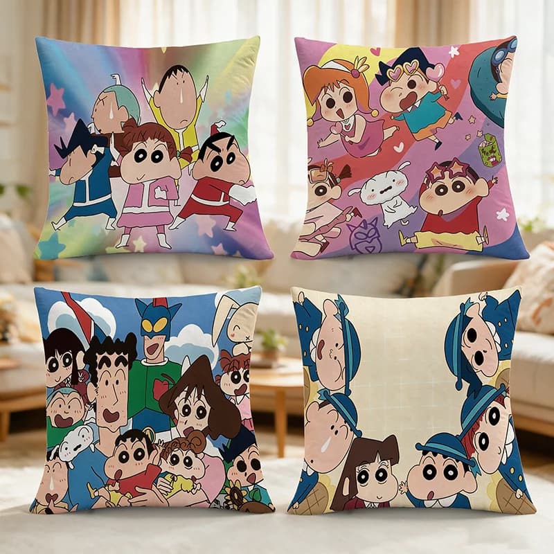 CRAYON S-SHINCHAN Printing Pillow Case Bedside Pillowcase Sofa Cushion N-Noharas Cover Room Home Decoration Bedroom Decorative