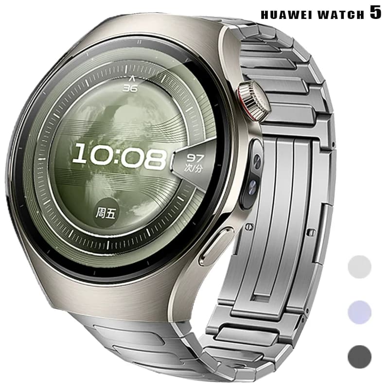 Cinturino in titanio di lusso No Gaps per Huawei Watch 5 46MM cinturino in metallo per Huawei Watch 5 42mm braccialetto da uomo d'affari a sgancio rapido