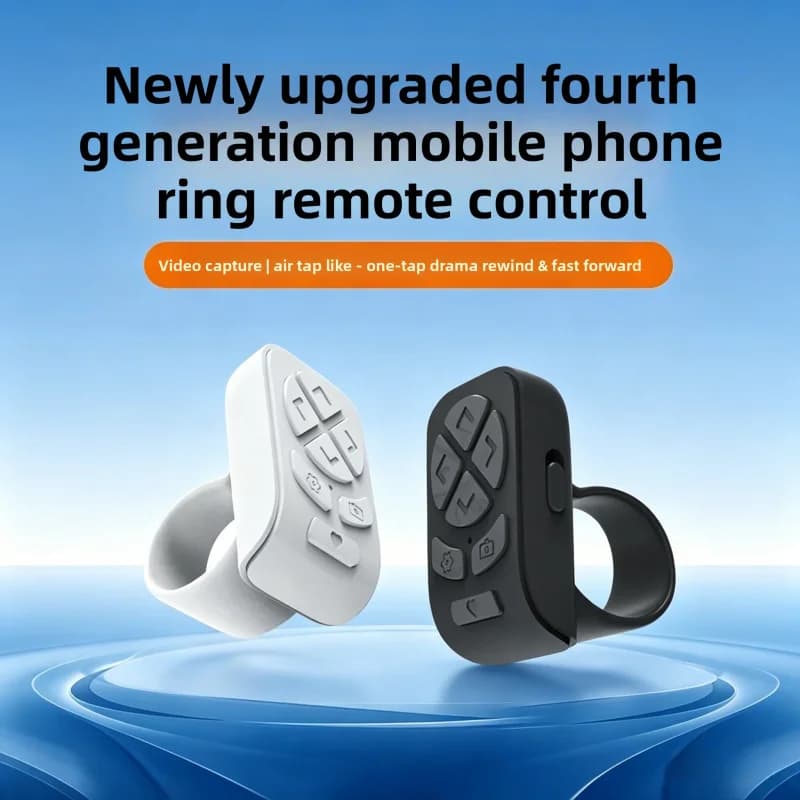 Telecomando ad Anello Bluetooth Portatile per Selfie, Registrazione Video e Controllo delle Pagine