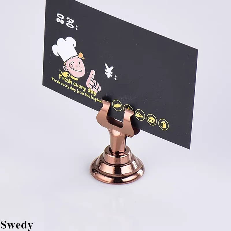 10 Pieces Stainless Steel Picture Photo Clip Place Card Holder Birthday Wedding Table Number Holder Note Price Label Paper Stand