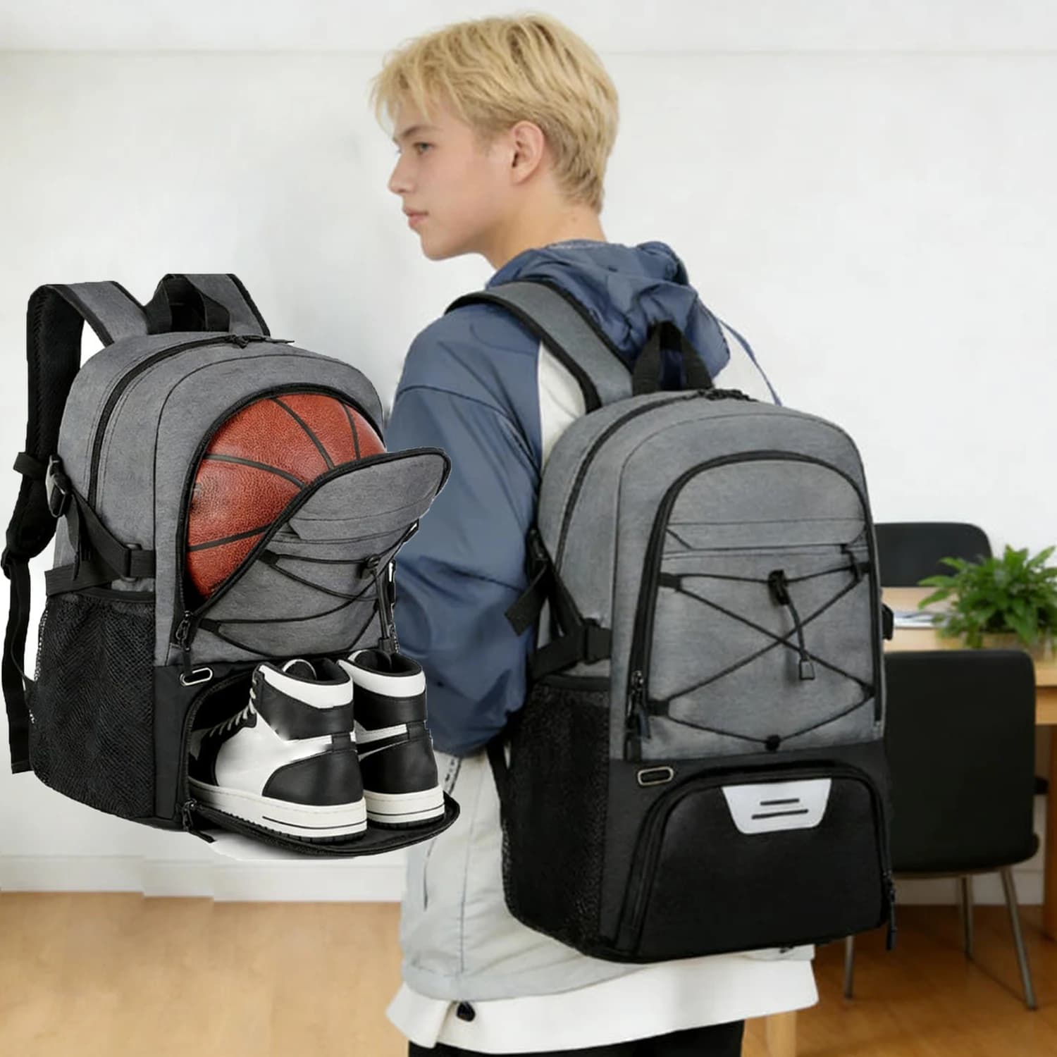 Soccer Backpack Outdoor Rucksack For Basketball volleyball Training sports bag,Travel Fitness Backpack With Shoe Compartment