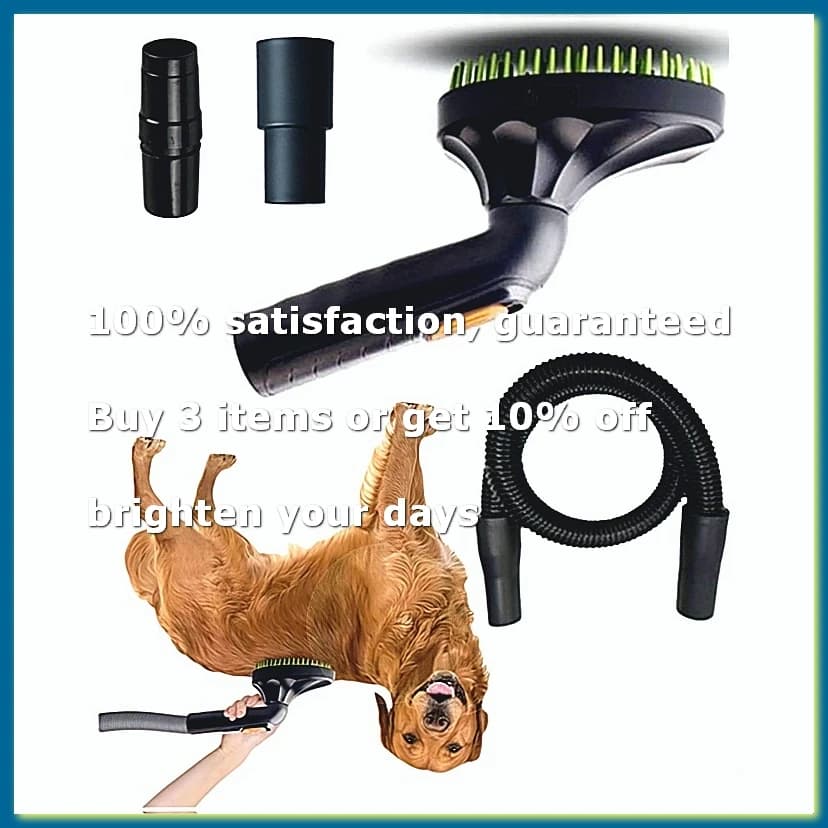Shedding Brush Vacuum Attachment Kit - Pet Grooming Vacuum Cleaner Tool Pet Massage Tool Hose 32/35mm Adapter