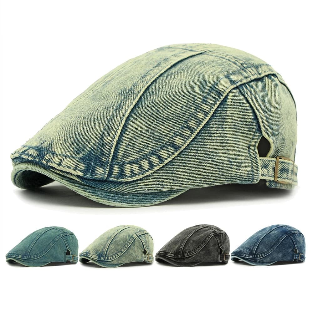 HT4804 Berretti da uomo Donna Primavera Estate Autunno Berretto di jeans Artista Pittore Cappello da berretto Berretto piatto da edera maschile femminile Berretto regolabile