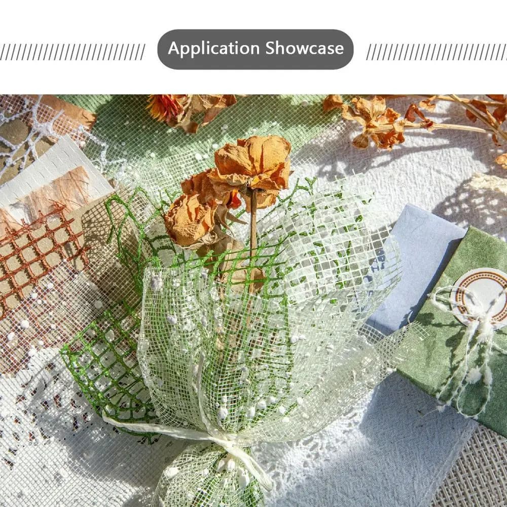 16PCS Multiple Materials Scrapbooking Kit Special Paper Mesh Scrapbook Decorations DIY Accessories Journal Material Ornament