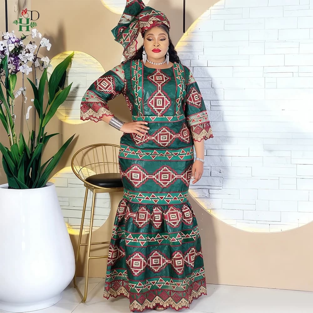 H&D 2026 Women's African Dresses, Turkish Dresses, African Salt Dresses, Traditional African Embroidered Dress
