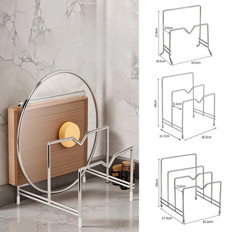 Scaffale Portaoggetti Multilivello Salvaspazio Antiruggine, Pratico Organizzatore da Cucina, Porta Coperchi Pentole in Ferro Battuto per Casa