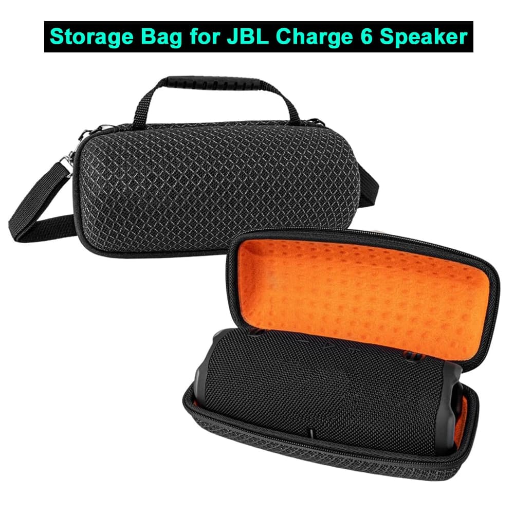 JBL Charge 6 Bluetooth Speaker Transport Bag, EVA Travel Hard Case with Shoulder Strap and Double Hinge Clasp