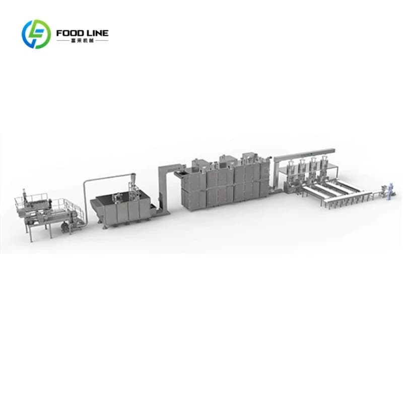 Macchinario per la Produzione di Noodles Fritti Istantanei in Acciaio Inox, Set Completo con Componenti del Motore, Funzionamento Automatico ad Alta Produzione 500kg/h