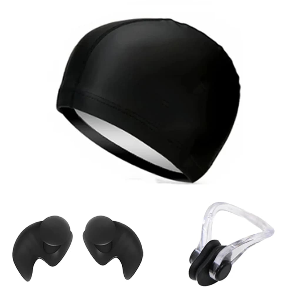 1 SET Adult Swimming Accessories Swim Caps Nose Clips Waterproof Soft Ear Caps for Swimming Waterproof Soft Ear Caps