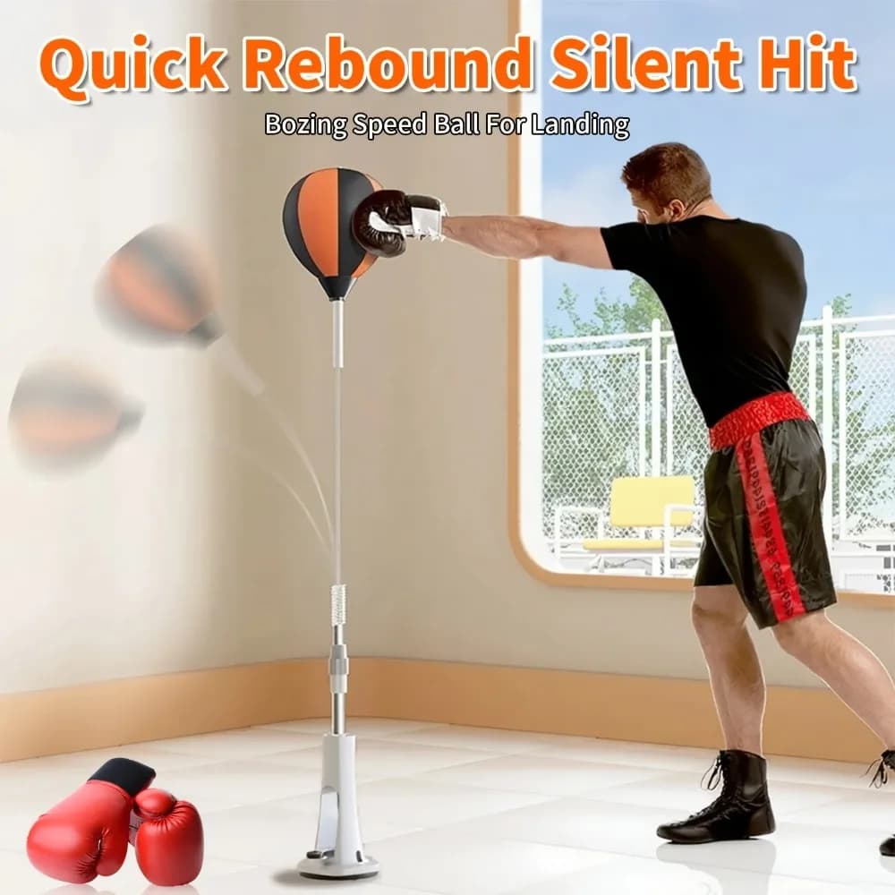 Indoor Interactive Boxing Ball with Power Suction Cup, Adjustable Speed Training Ball for Adults and Young People, Base Fits Each Land