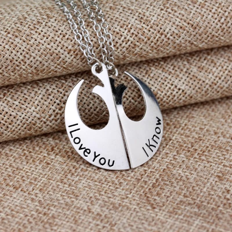 Collana Star Wars Lettera Amore Nuova Repubblica Attrazione magnetica Collare a catena con ciondolo in metallo per la decorazione di gioielli degli amanti