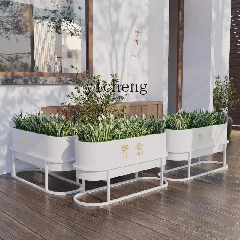 HX-17 Outdoor Flower Box Milk Tea Coffee Shop Outer Pendulum Rust-proof Flower Stand Commercial Street Square Partition Floor