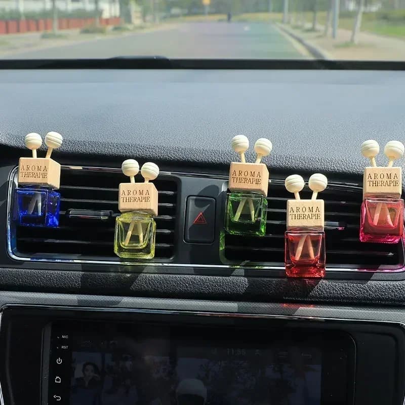 1 Flacone Vuoto per Diffusore di Oli Essenziali, Purificatore d'Aria per Auto, Bottiglia per Profumo Auto, Ornamento Aromaterapico