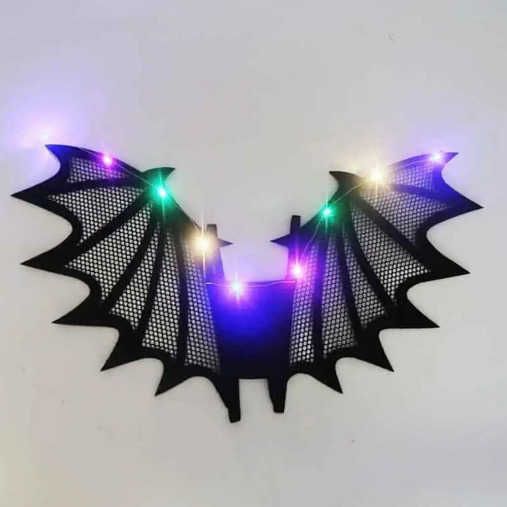 Costume da ali di pipistrello nere illuminate a led per bambini Halloween vampiro diavolo ali cosplay festival bagliore oggetti di scena per feste Dropship