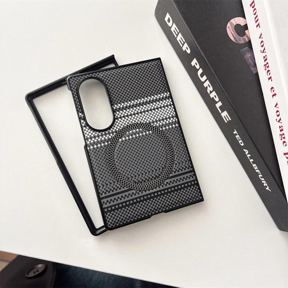 Color Blocking Woven Texture Slim Phone Case for Samsung Galaxy Z Fold 8 Ultra 7 6 5 4 3 Fold8 Wide for Magsafe Shockproof Cover