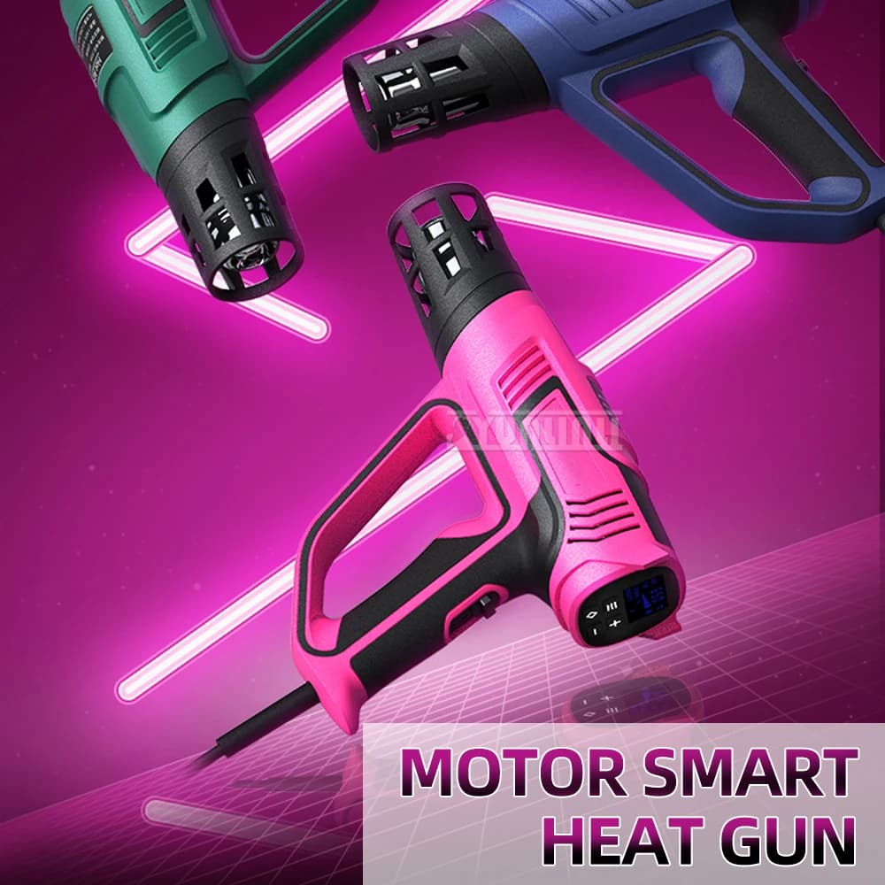 Baking Heat Mahcine;Hot Air Gun;Digital Temperature Regulating Hot Air Gun Ultra-quiet Brushless Pink 150-500L/min For Car Film