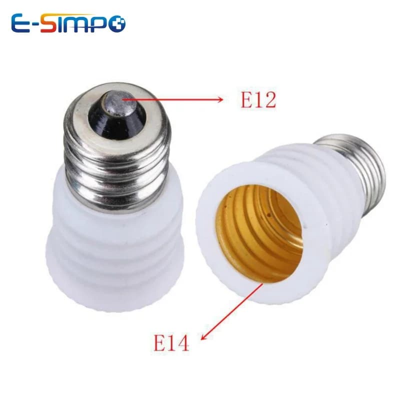 6-piece LED chandelier lamp holder converter from E12 to E14, CFL light bulb base holder from US to EU