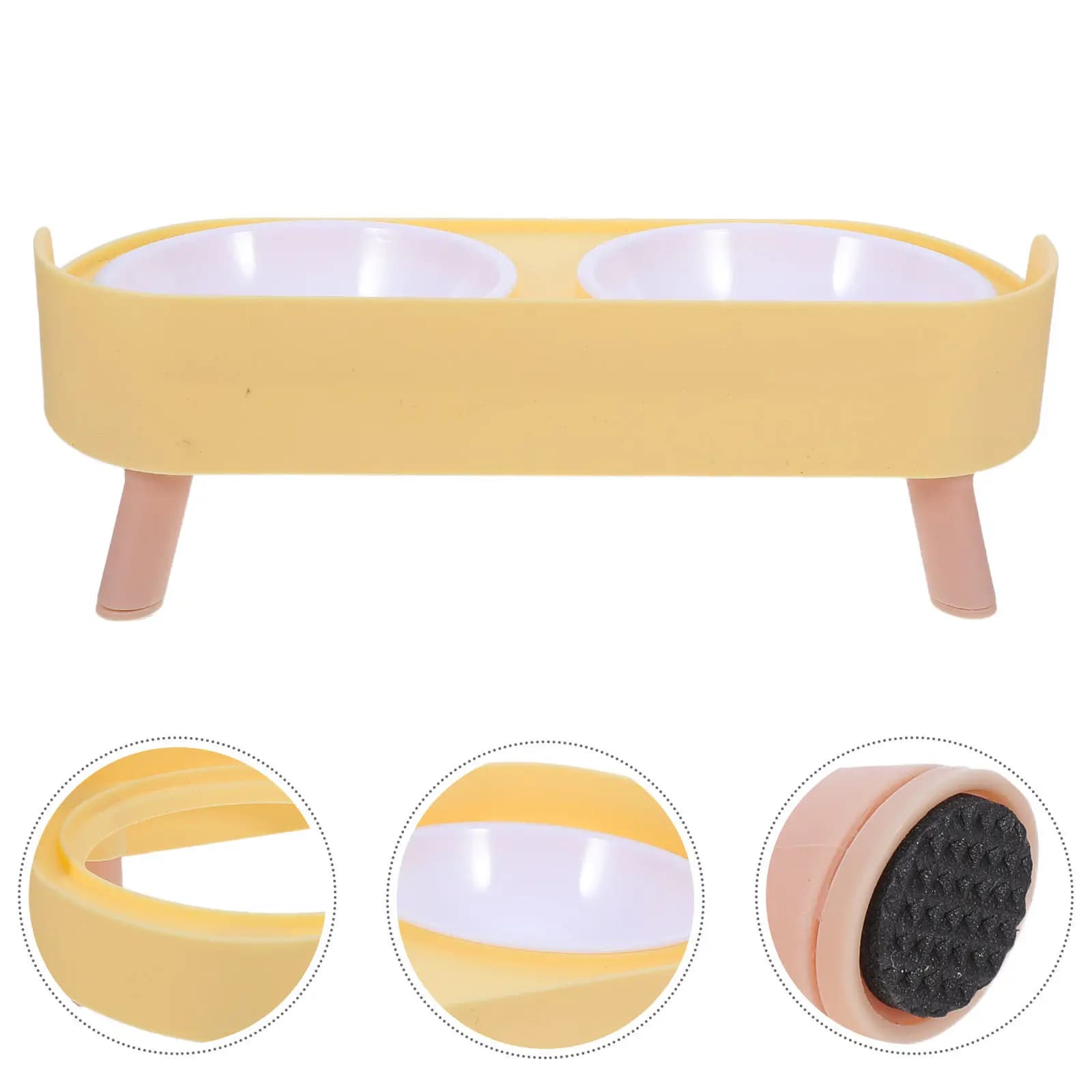 Elevated Pet Feeding Bowls Raised Small Dog Feeder Cat Bowl Detachable Slow Feeder Kitten Food Water Spill Resistant Ergonomic
