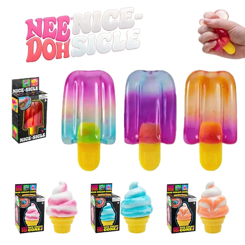 2026 Needoh Nice Cream Cone Giocattolo Antistress Sensoriale a Forma di Cono Gelato Colorato per Ansia e Concentrazione per Adulti e Bambini