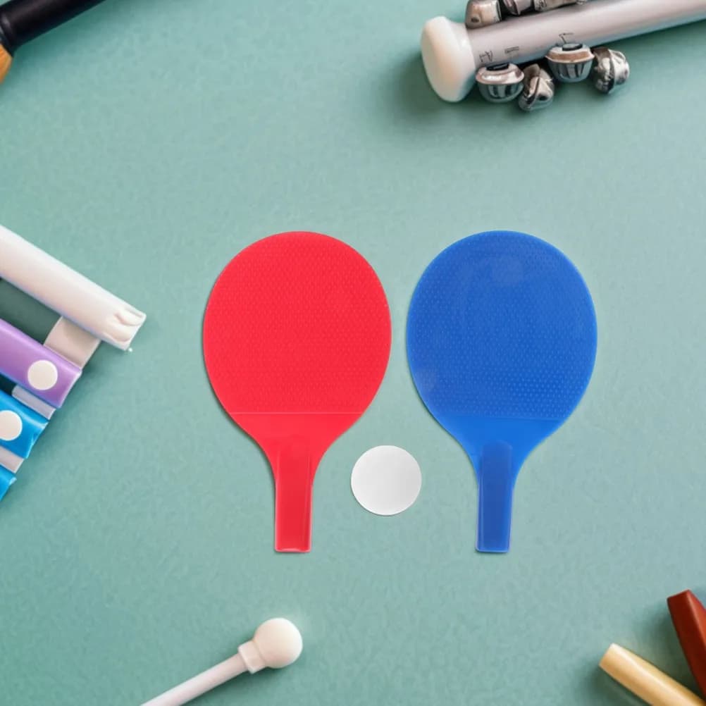 Set di racchette da ping pong da 8 pezzi, racchette leggere in plastica per principianti, colori divertenti, bordi arrotondati sicuri, per interni ed esterni