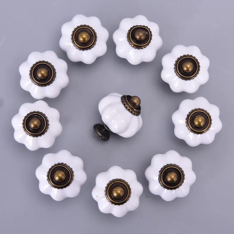 New-10pcs Vintage Furniture Handle Door Knobs Drawer Cupboard Pull Handle Pumpkin
