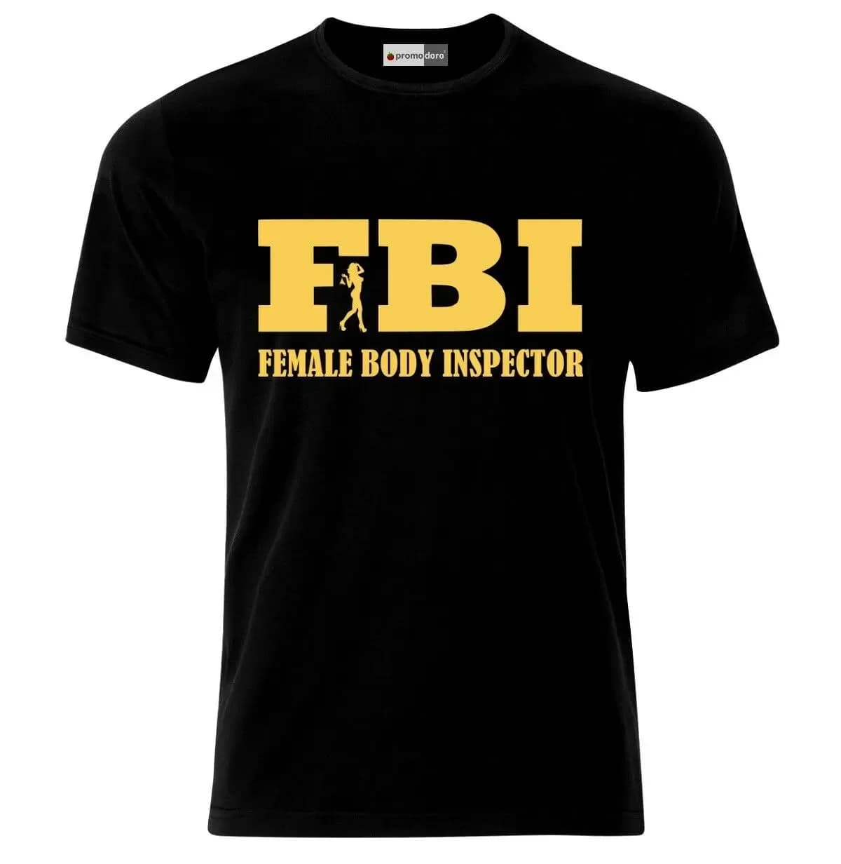 Funny female body inspector t-shirt with sexy FBI logo. Men's T-shirt with a neckline or short sleeve in summer cotton novelty S-3XL