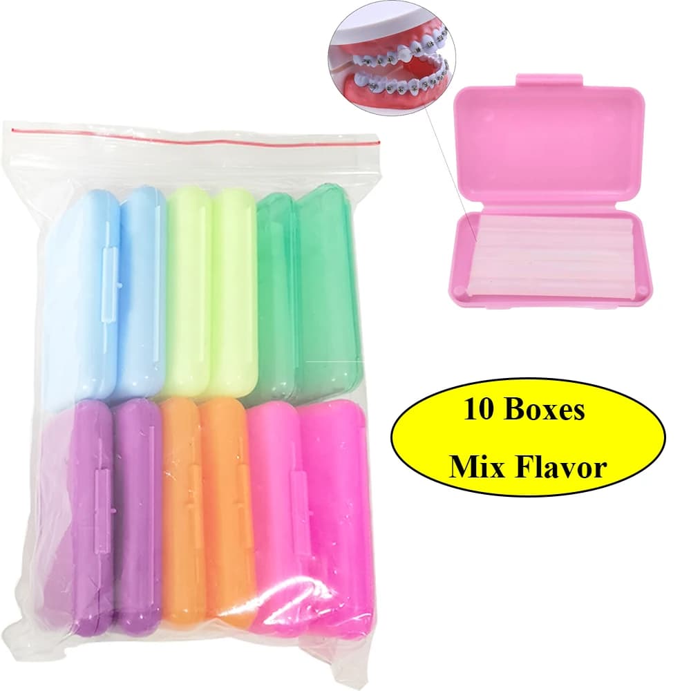 10 boxes Dentale Orthodontico Sollievo Cera For Equipment For Irritation of the Genghives Whitening of the Tooth Instrument Fruit Taste Dentist Hygiene Oral Ortho Cera