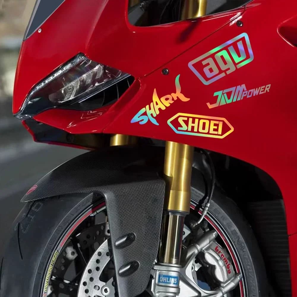 Modelli creativi Decalcomanie in vinile impermeabili Decor Adesivi riflettenti per moto da corsa per patrocinatore da corsa per casco da bici