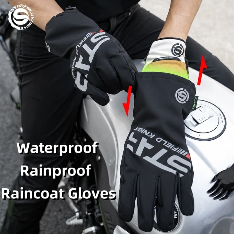 SFK Waterproof Motorcycle Raincoat Gloves Rainproof Cover Gloves 2026 New Summer Winter Men Women's Riding Non-slip Equipment