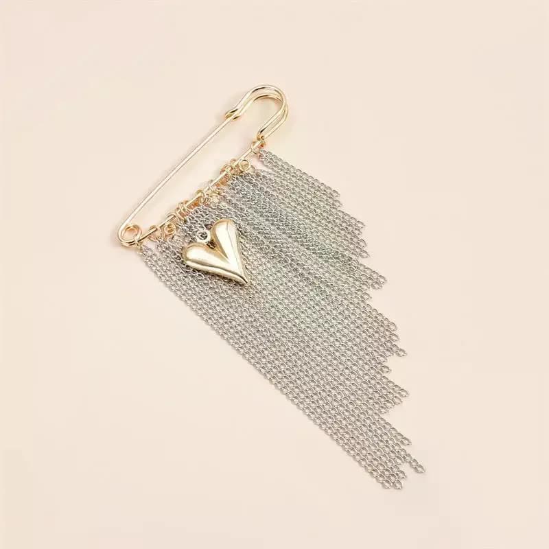 Elegante catena d'amore spilla con nappa moda donna abbigliamento arredamento accessori gioielli spilla pantaloni vita regolare spilla borsa ciondolo regali