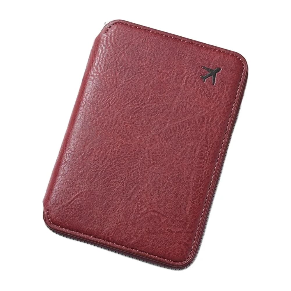 Solid Color PU Passport Bag Airplane Check-in RFID Anti-theft Passport Clip Ticket Holder Card Holder Travel Wallet