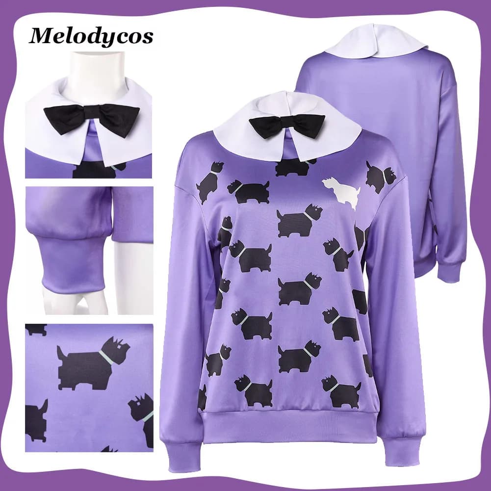 Erica Cosplay Purple Hoodie Costume Film Stranger Coat Women's Top Coat Collection Women's Dresses Halloween Carnival Party Suit