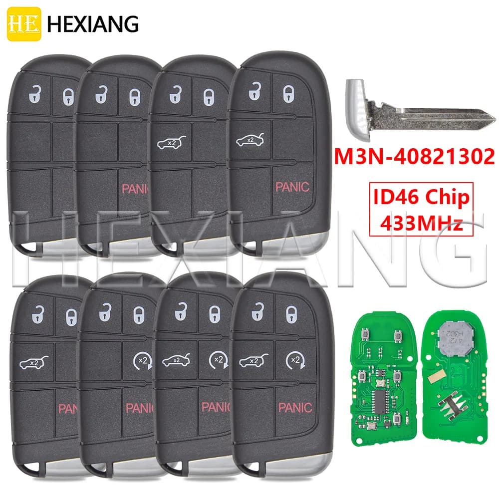 Chiave telecomando per auto con chip HE ID46 433 MHz M3N 40821302 Per Jeep Grand Cherokee 2013-2020 Chrysler 300C Dodge Charger Challenge Durango